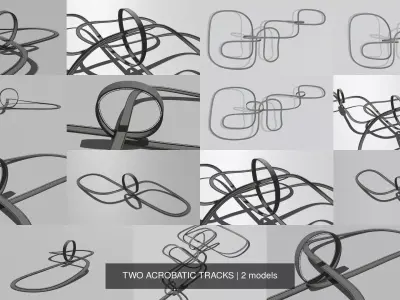TWO ACROBATIC TRACKS 3D Model Pack