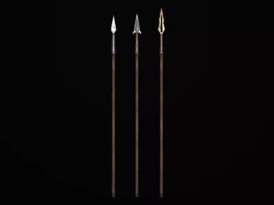 Spear lancet javelin lowpoly weapon game asset fantasy medieval Low-poly 3D model