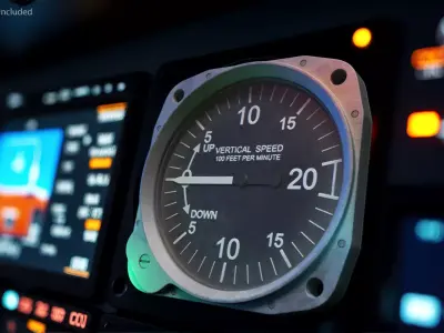 Analog VSI for Aircraft Panel Dirt 3D model