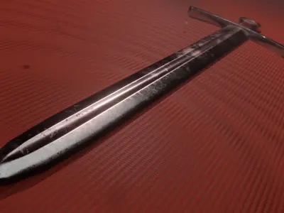 Medieval long sword Low-poly 3D model purchase