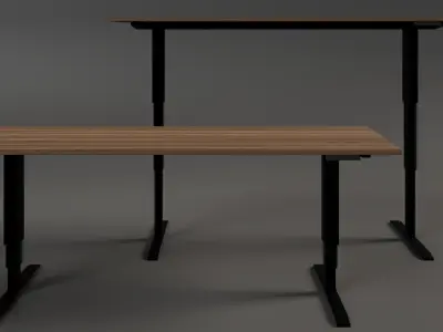  Walnut Raisable Desk Free low-poly 3D model