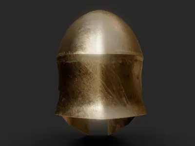 Lowpoly Greek helmet Low-poly 3D model