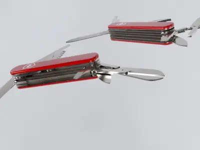 Swiss Army Knife - Penknife - Multitool Low-poly 3D model