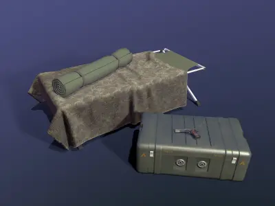 Military camp Low-poly 3D model