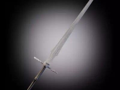 Two-handed sword PBR low-poly game ready Low-poly 3D model