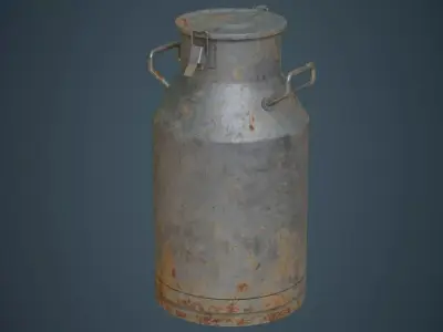 Milk Can 1B Low-poly 3D model