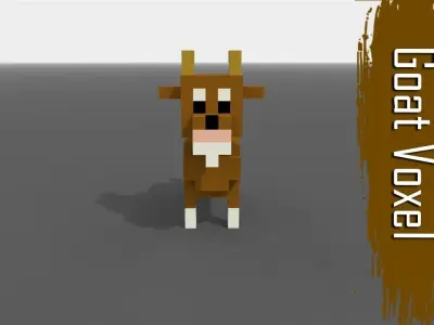 Voxel Goat Low-poly 3D model purchase
