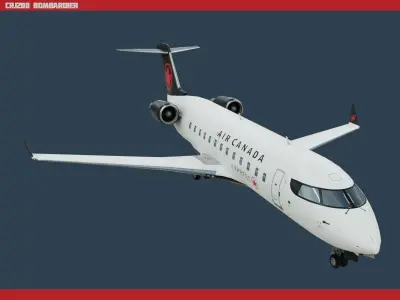 CRJ200 Air Canada Low-poly 3D model
