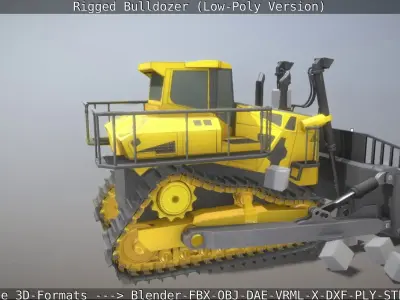 Bulldozer Rigged and Animated- Low-Poly Version Low-poly 3D model