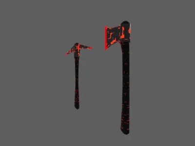 Polygon Tech Pickaxe and Axe  Low-poly 3D model