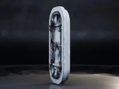 Battleship Watertight Door Low-poly 3D model