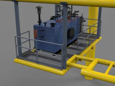 Sump tank skid Free 3D model