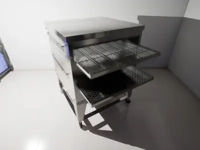 Pizza Convoyer Oven Low-poly 3D model
