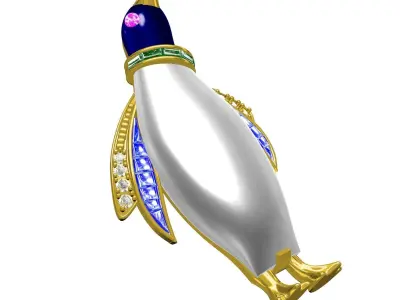 Antique Diamond Penguin Pendant 3D print model