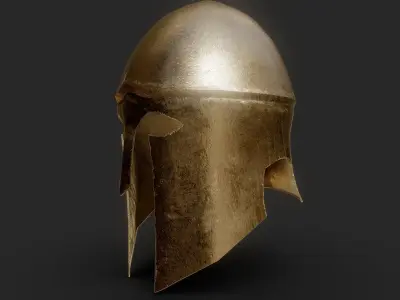 Lowpoly Greek helmet Low-poly 3D model