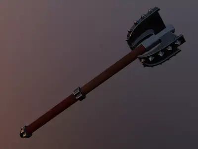 Medieval mace Low-poly 3D model 3