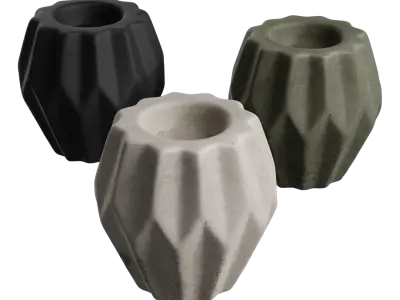  Geometric Concrete Candleholder Models 