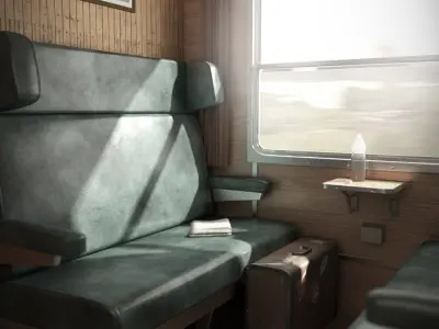 Old Train Interior 05 3D model