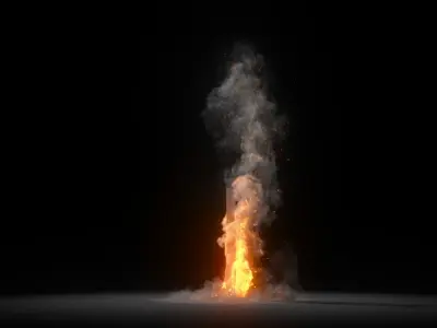 Burning Tree Animation 250 Frames 3D Model 3D model