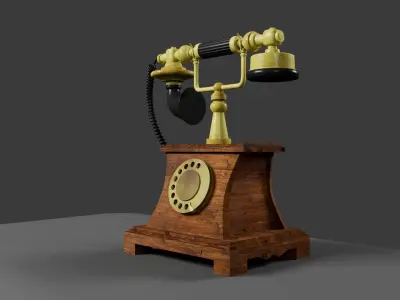 vintage old telephone Low-poly 3D model