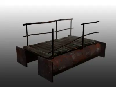 Old bridge Low-poly 3D model purchase