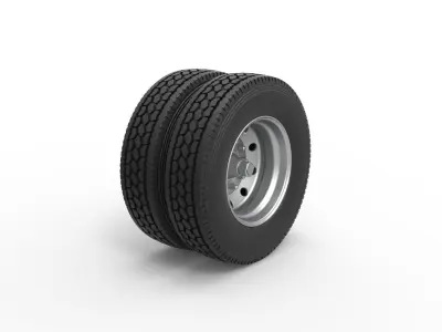 10 Hole double wheel of trailer Scale 1 to 25 3D print model