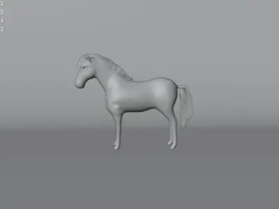 White Horse Low-poly 3D model