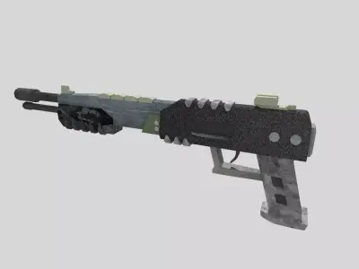 no brand low poly shotgun 2 Low-poly 3D model