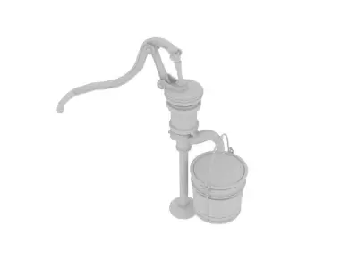 Old Water Pumps Gas Pumps  Low-poly 3D model