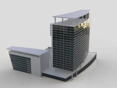 Central Building Low-poly 3D model buy