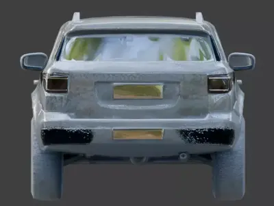 Realistic Sci-Fi Arctic Hex-Camo SUV 3d Low-poly 3D model