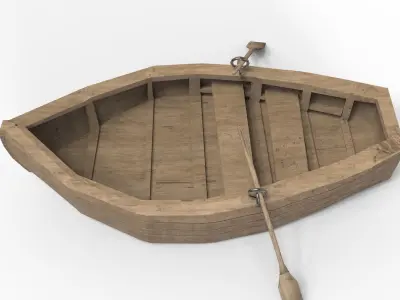 Wooden Boat Low-poly 3D model purchase
