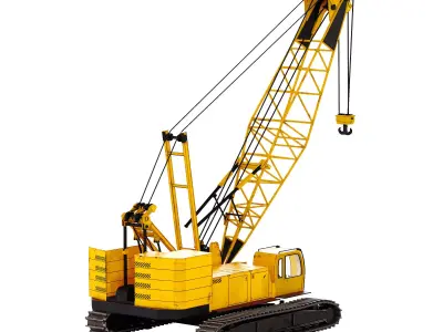 Crawler Crane Construction Vehicle Low-poly 3D model