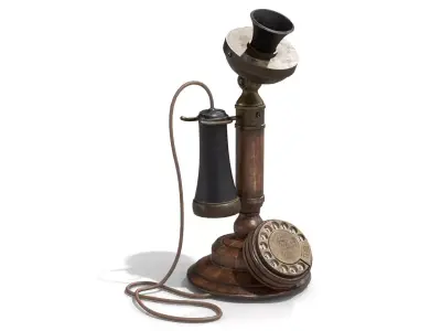 American Bell Candlestick Telephone Low-poly 3D model