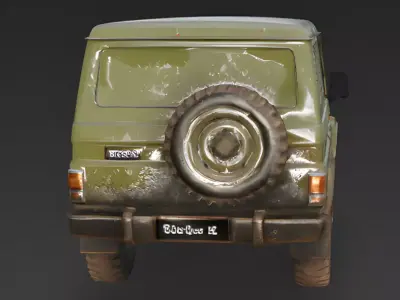 Realistic Olive Green SUV 3D Model 3d model Low-poly 3D model