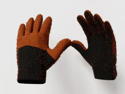 Winter Gloves with Microfiber Finish Free low-poly 3D model