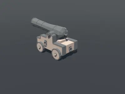Cannon lowpoly Low-poly 3D model