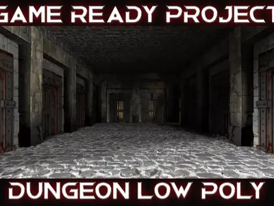 Dungeon Game Ready Model Free low-poly 3D model