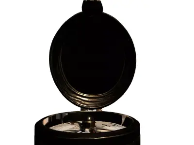 Detailed Vintage Brass Pocket Compass Low-poly 3D model