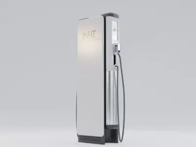 EV fast charging station Low-poly 3D model
