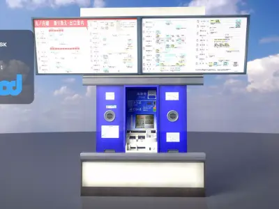 Japanese Railway Ticket Machine 3D model