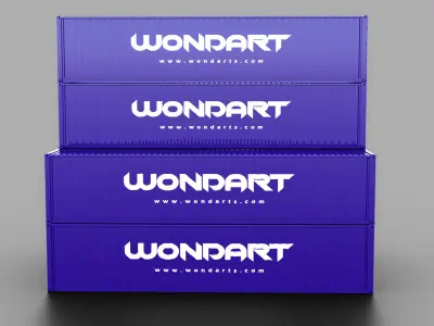 40 feet long cargo container box Low-poly 3D model