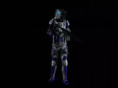 Robot Soldier - Assault Soldier Low-poly 3D model 32