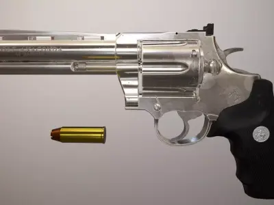 Colt Anaconda 44 magnum lowpoly Low-poly 3D model