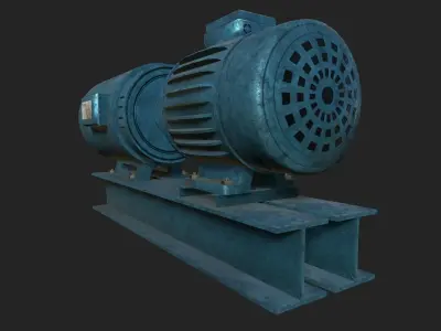 Generator Set electric motor Low-poly 3D model