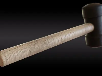Rubber Hammer Low-poly 3D model