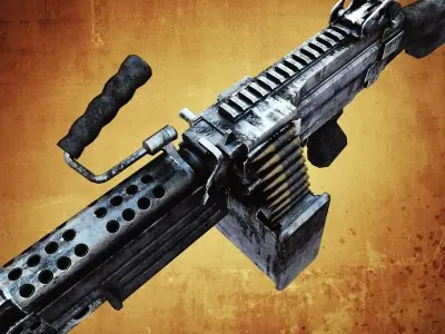 M249 Machine gun low poly Low-poly 3D model