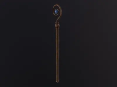 Medieval Staff 3D Model Low-poly 3D model