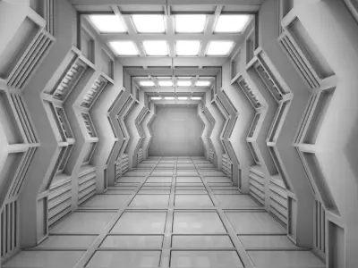 Sci Fi Corridor Free 3D model purchase