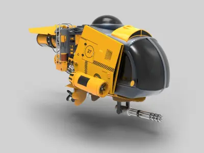 Submarine futuristic robot 3D model